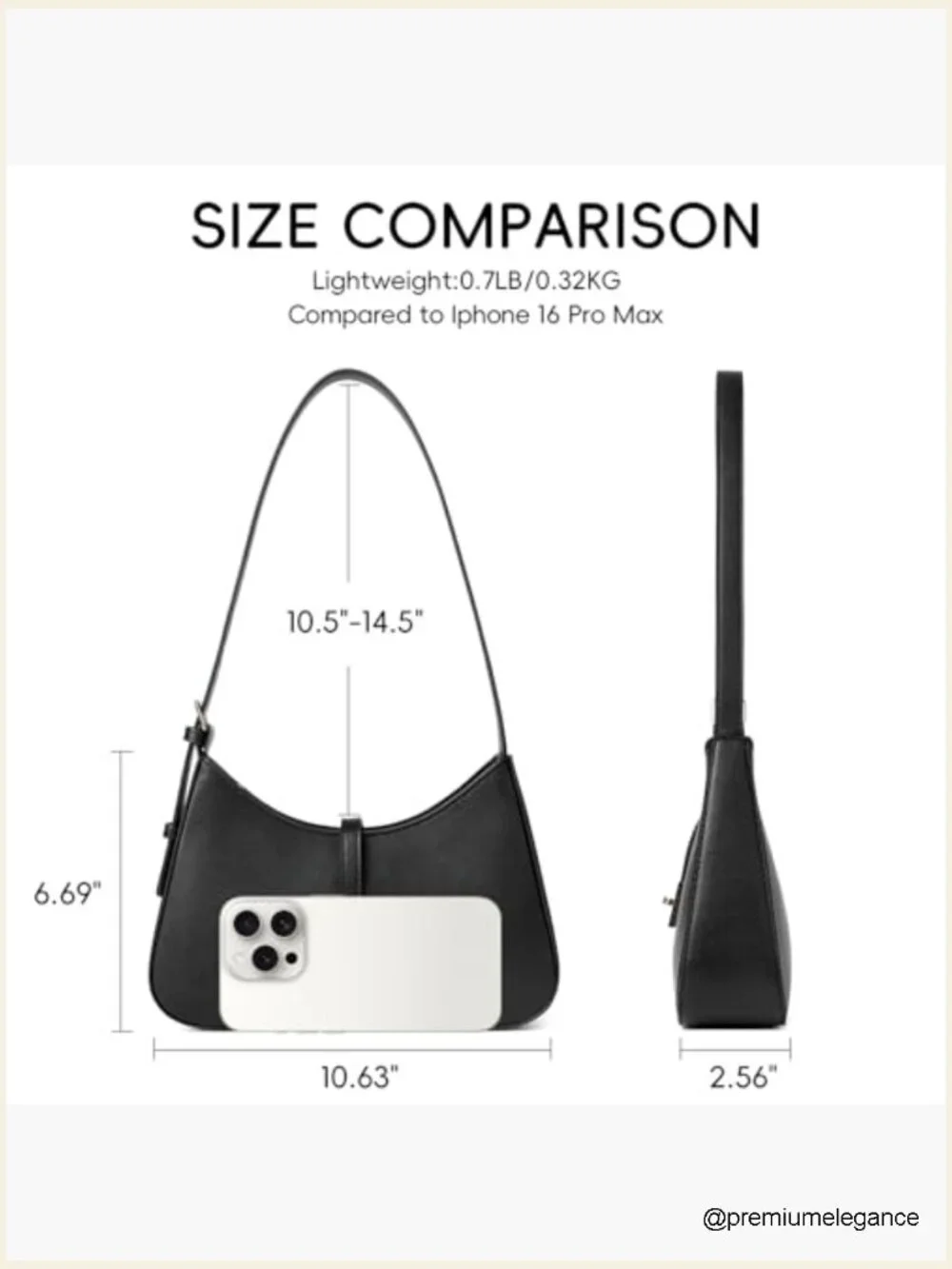 Vegan Leather Hobo Crossbody Bag with Adjustable Strap